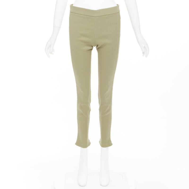 GIVENCHY khaki cotton blend skinny zip back riding pants FR36 S in vendita 4