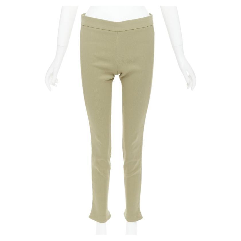 GIVENCHY khaki cotton blend skinny zip back riding pants FR36 S