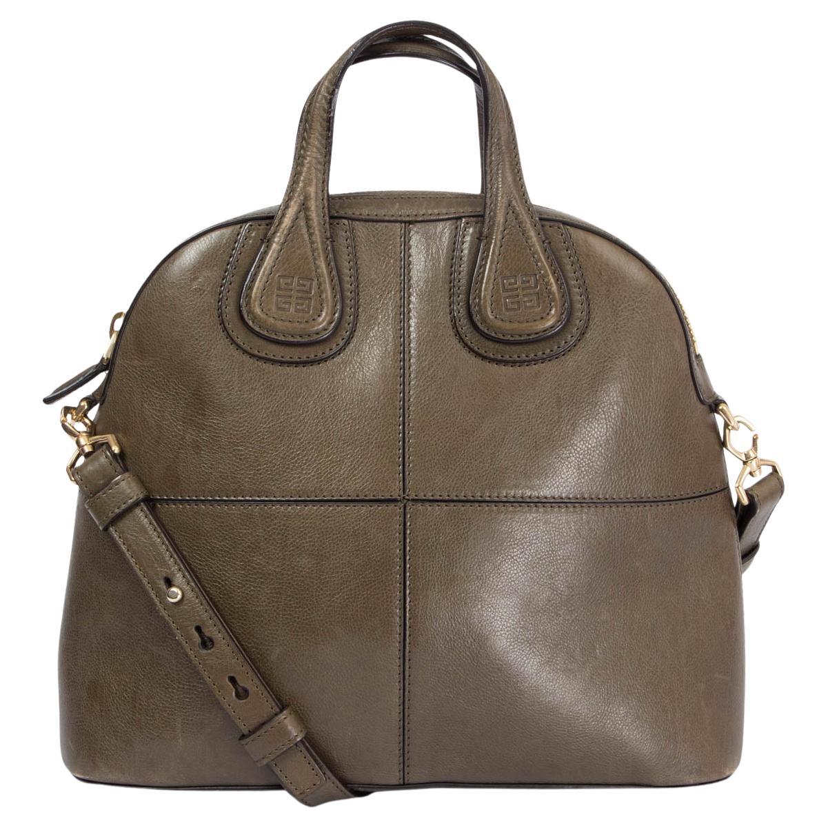 GIVENCHY khaki green leather NIGHTINGALE DOME Shoulder Bag For Sale