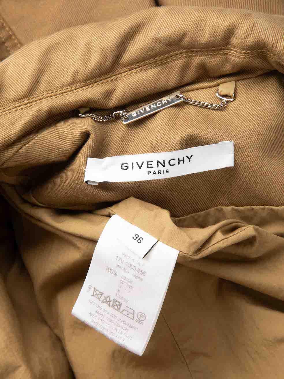 Givenchy Khaki Zipped Mid-Length Coat Size S For Sale 1