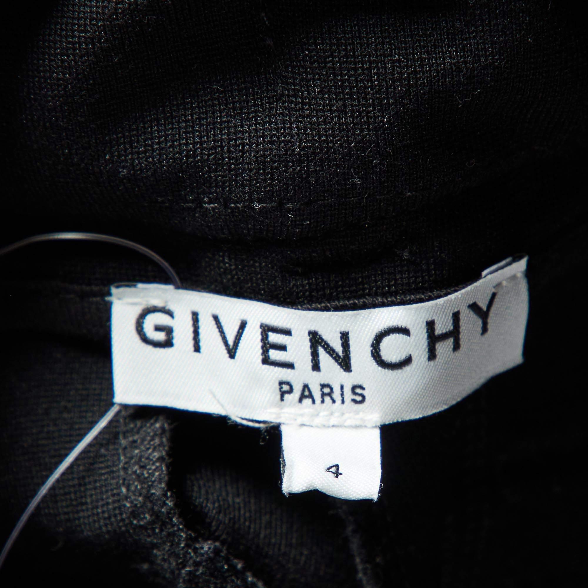 Women's or Men's Givenchy Kids Black Cotton Blend Logo Embroidered Pants 4 Yrs For Sale