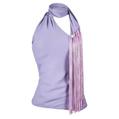 Vintage Givenchy Lavender Wrap Top with Fringe, 1990s