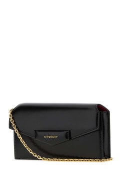 Pochette Givenchy con tracolla a catena in pelle — Nera