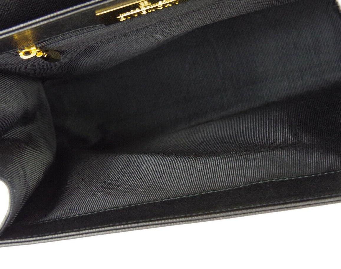 Black Givenchy Leather Gold Kelly Style Evening Top Handle Satchel Shoulder Flap Bag