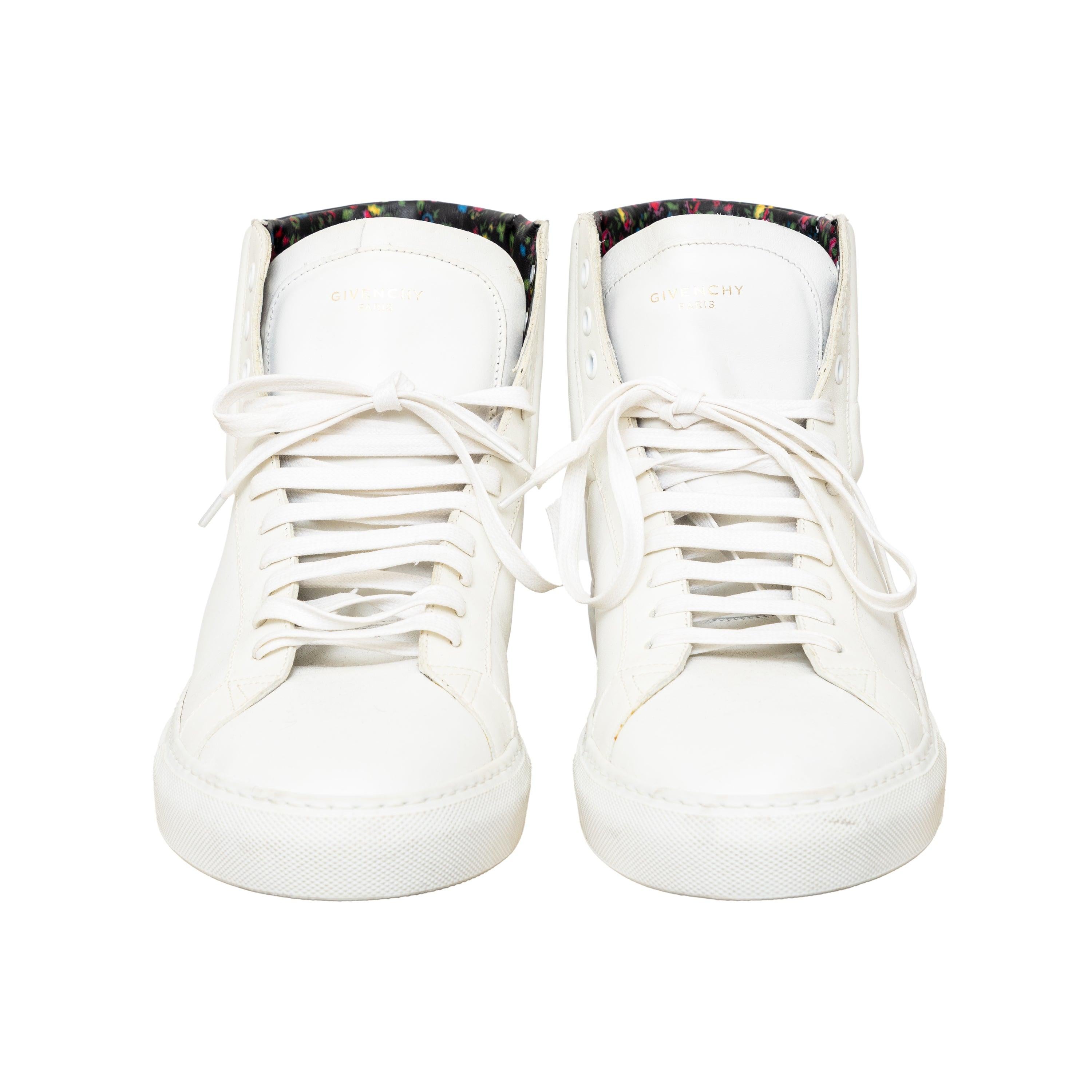 Gray Givenchy Leather High Top Sneakers - '10s For Sale