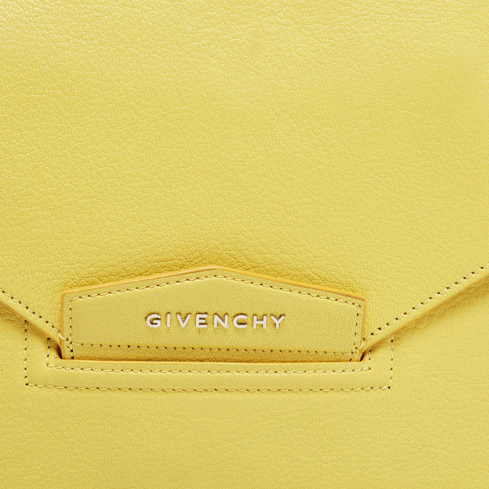 Givenchy Lemon Yellow Leather Medium Envelope Antigona Clutch 5