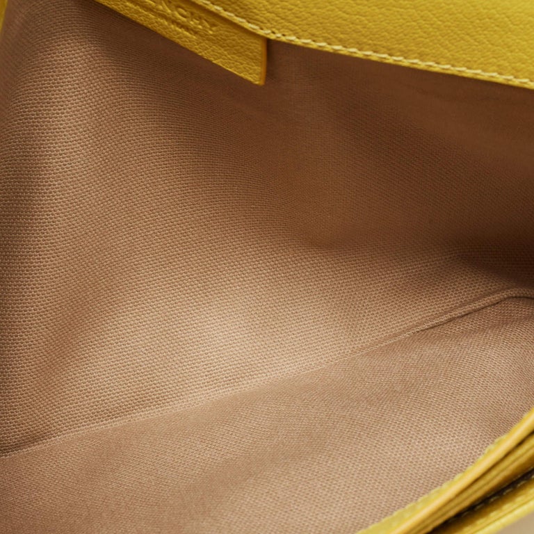 Givenchy Lemon Yellow Leather Medium Envelope Antigona Clutch