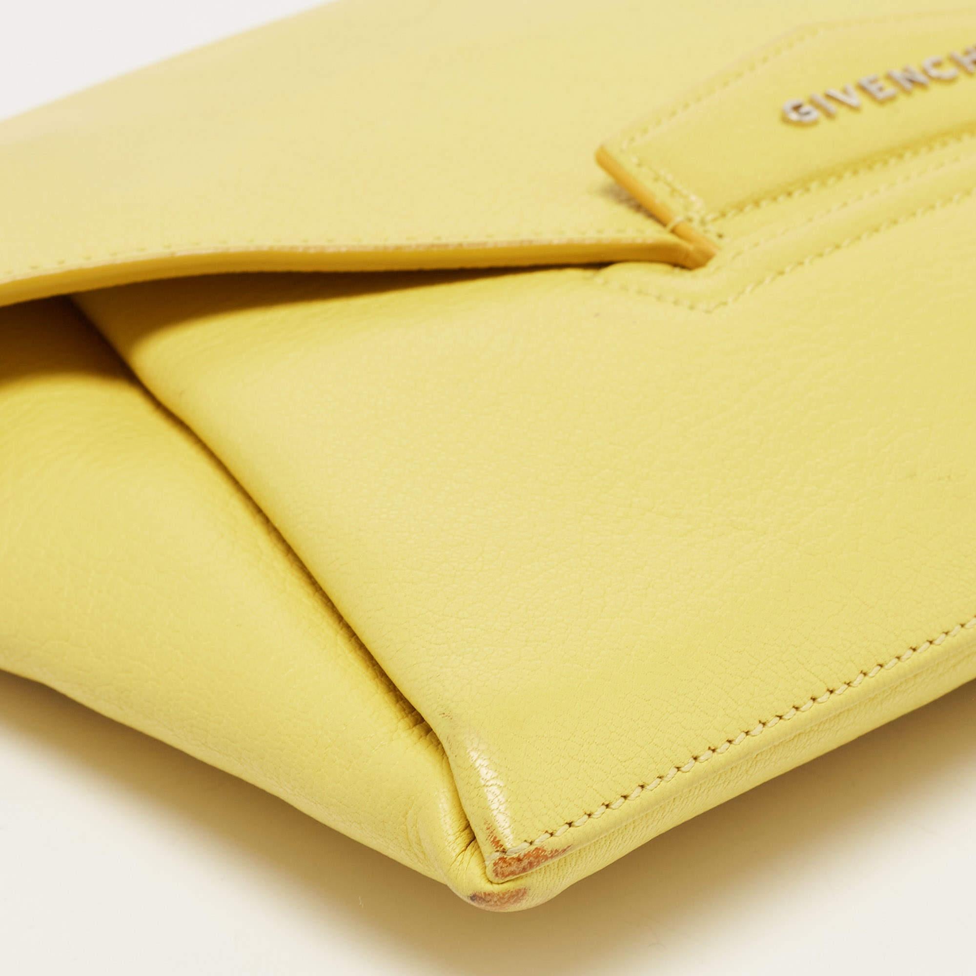 Givenchy Lemon Yellow Leather Medium Envelope Antigona Clutch 3