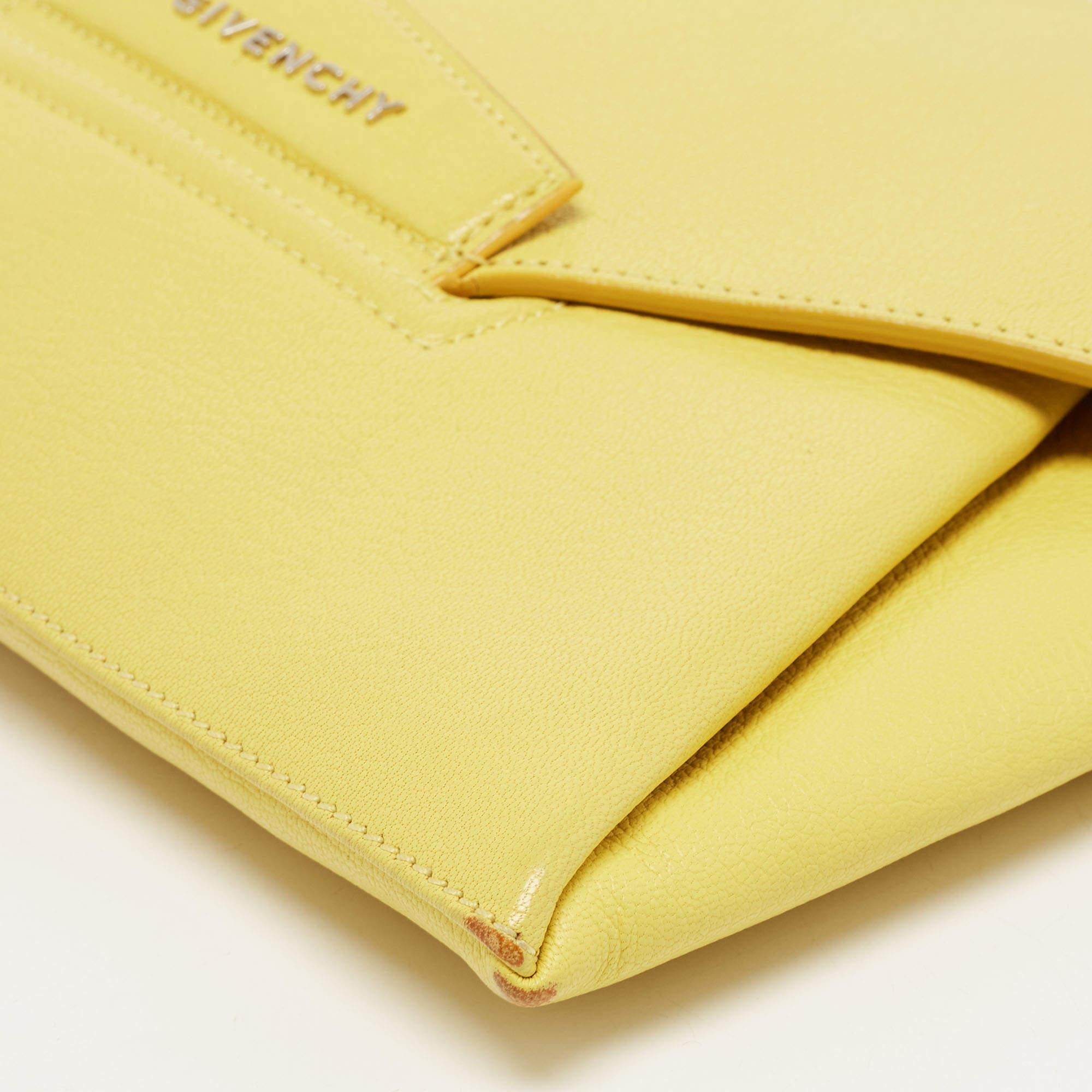Givenchy Lemon Yellow Leather Medium Envelope Antigona Clutch 4