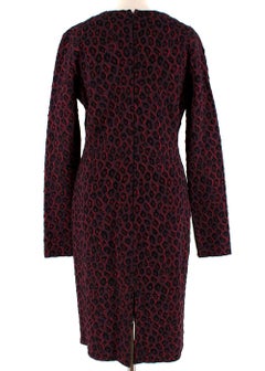 Givenchy Leopard Print Knit Burgundy Midi Dress L
