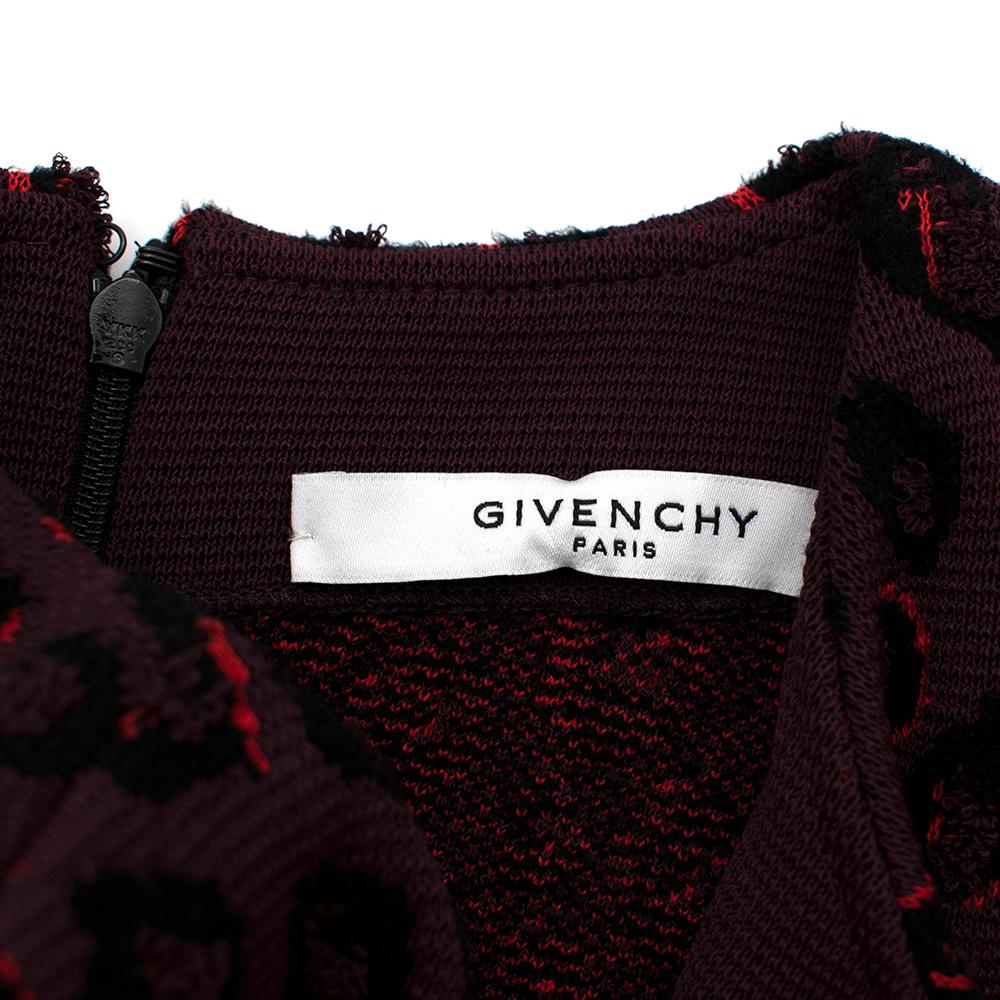 Givenchy Leopard Print Knit Burgundy Midi Dress L 3