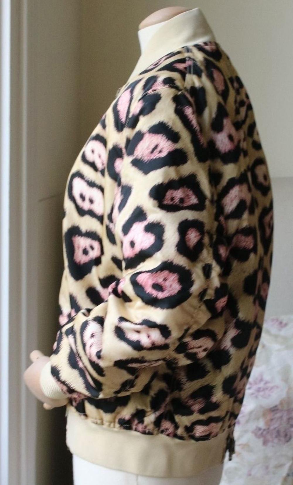 leopard neutral brown bomber jacket