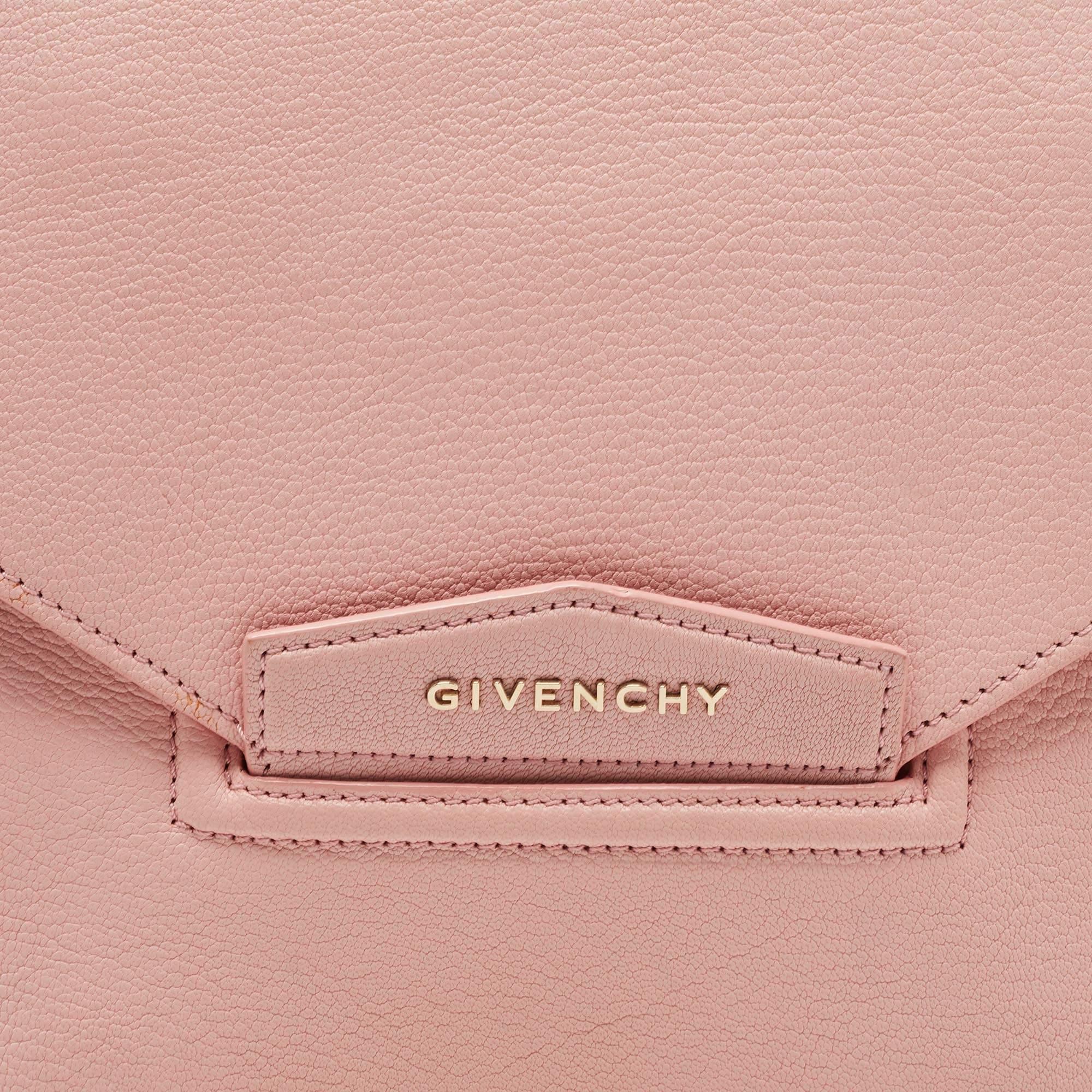 Givenchy Light Pink Leather Antigona Envelope Clutch 13