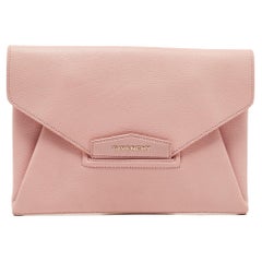 Givenchy Light Pink Leather Antigona Envelope Clutch
