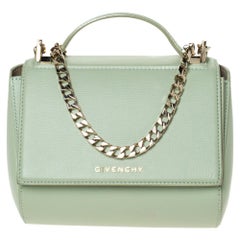 Used Givenchy Lime Green Leather Mini Pandora Box Shoulder Bag