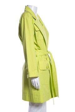 GIVENCHY Lime Green Trench Coat Size 36