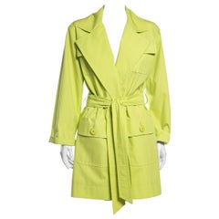 GIVENCHY Lime Green Trench Coat Size 36