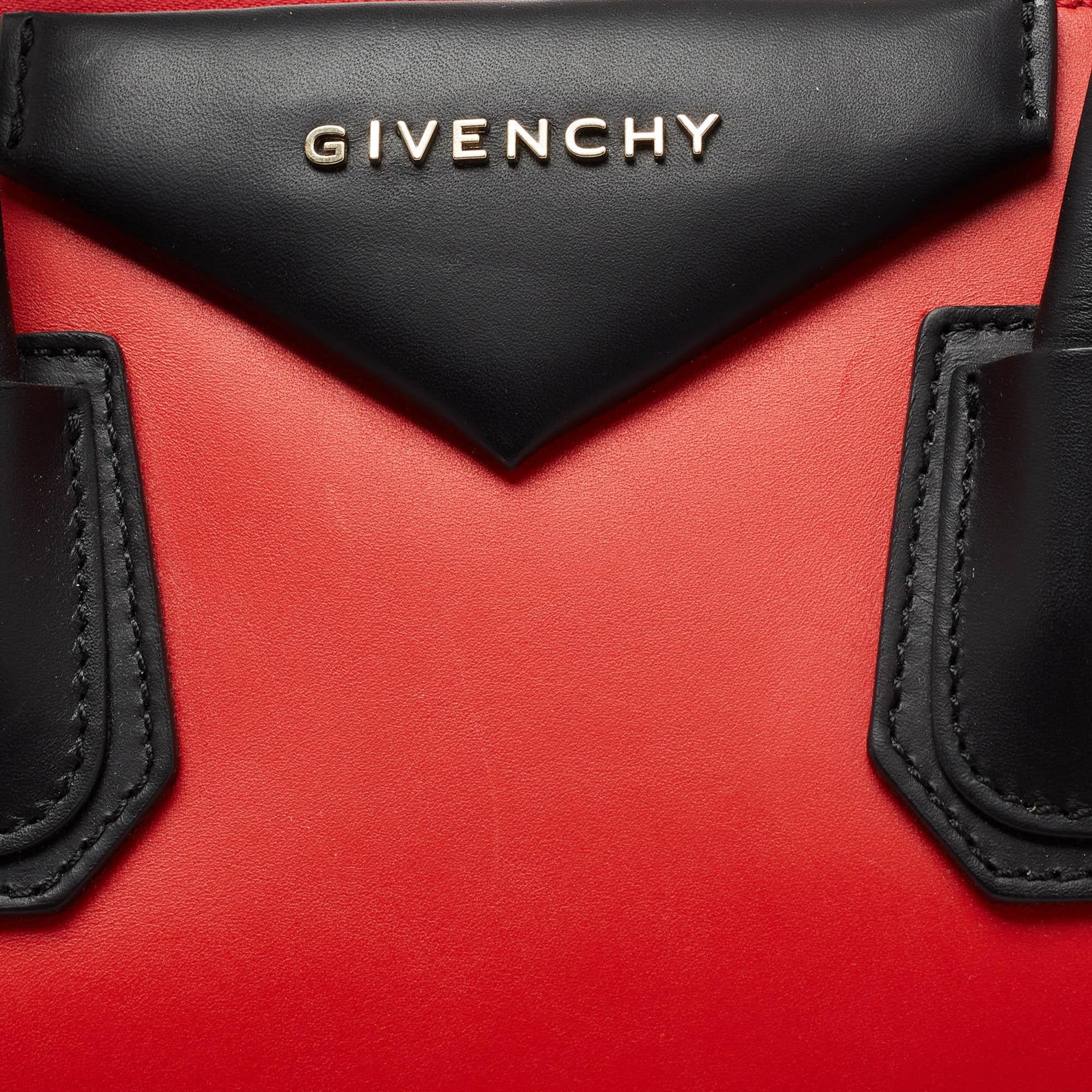Givenchy Lipstick Red/Black Leather Small Antigona Satchel 8