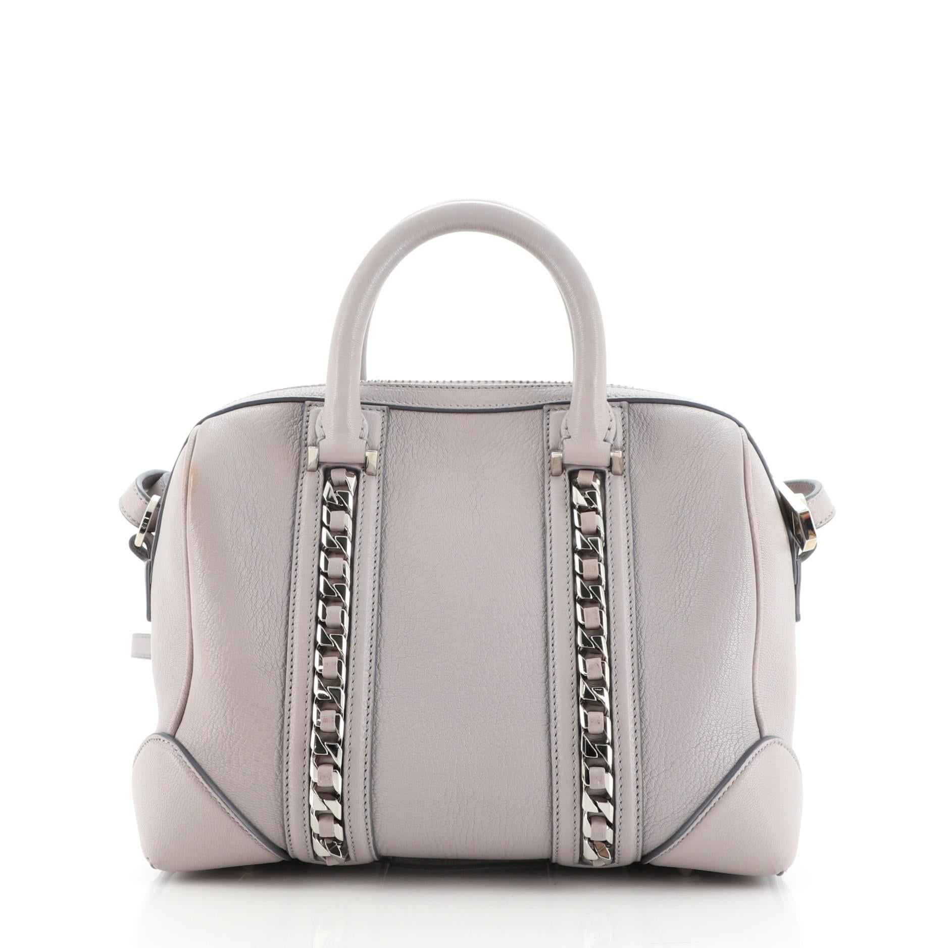 Givenchy Lucrezia Duffle Bag Leather with Chain Detail Mini In Good Condition In NY, NY