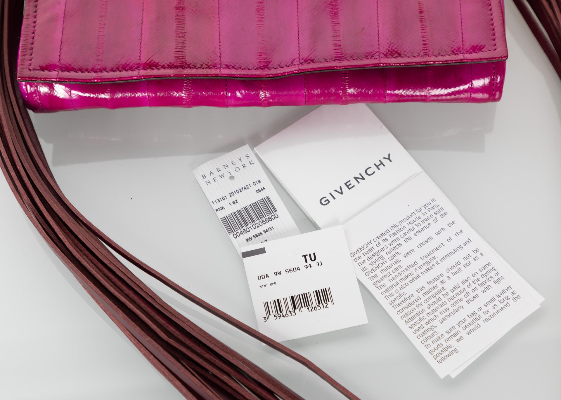 Pink Givenchy Magenta Eel Skin Leather Fringe Shoulder bag, 2009