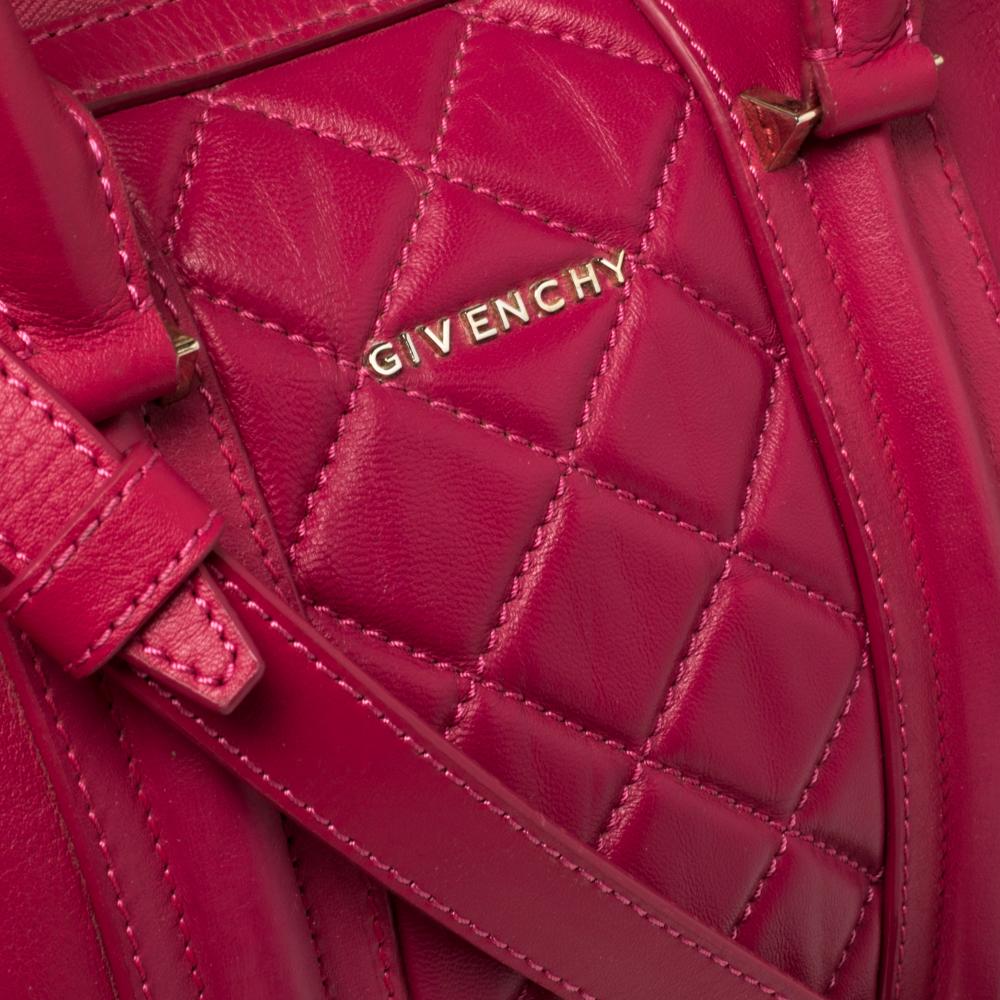 Givenchy Magenta Quilted Leather Lucrezia Bowler Bag 6