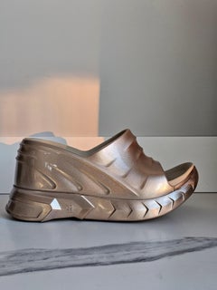 Givenchy Marshmallow Platform Slides s. 39 Dusty Gold Wedges Slippers