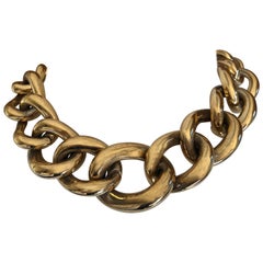 Givenchy Massive Vintage Bold Graduated Gold Link Necklace