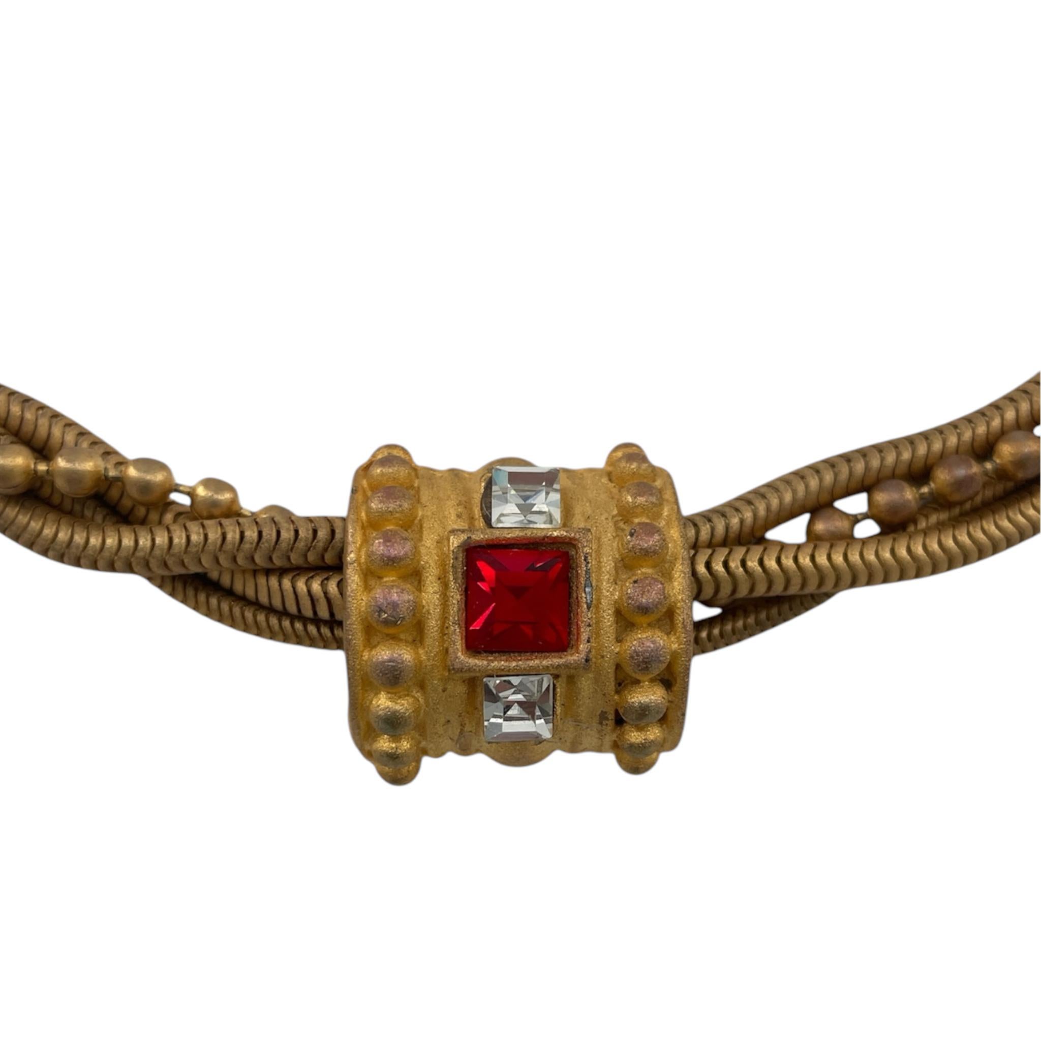 Collier à quatre brins en or mat Givenchy, années 1990 Excellent état - En vente à Los Angeles, CA