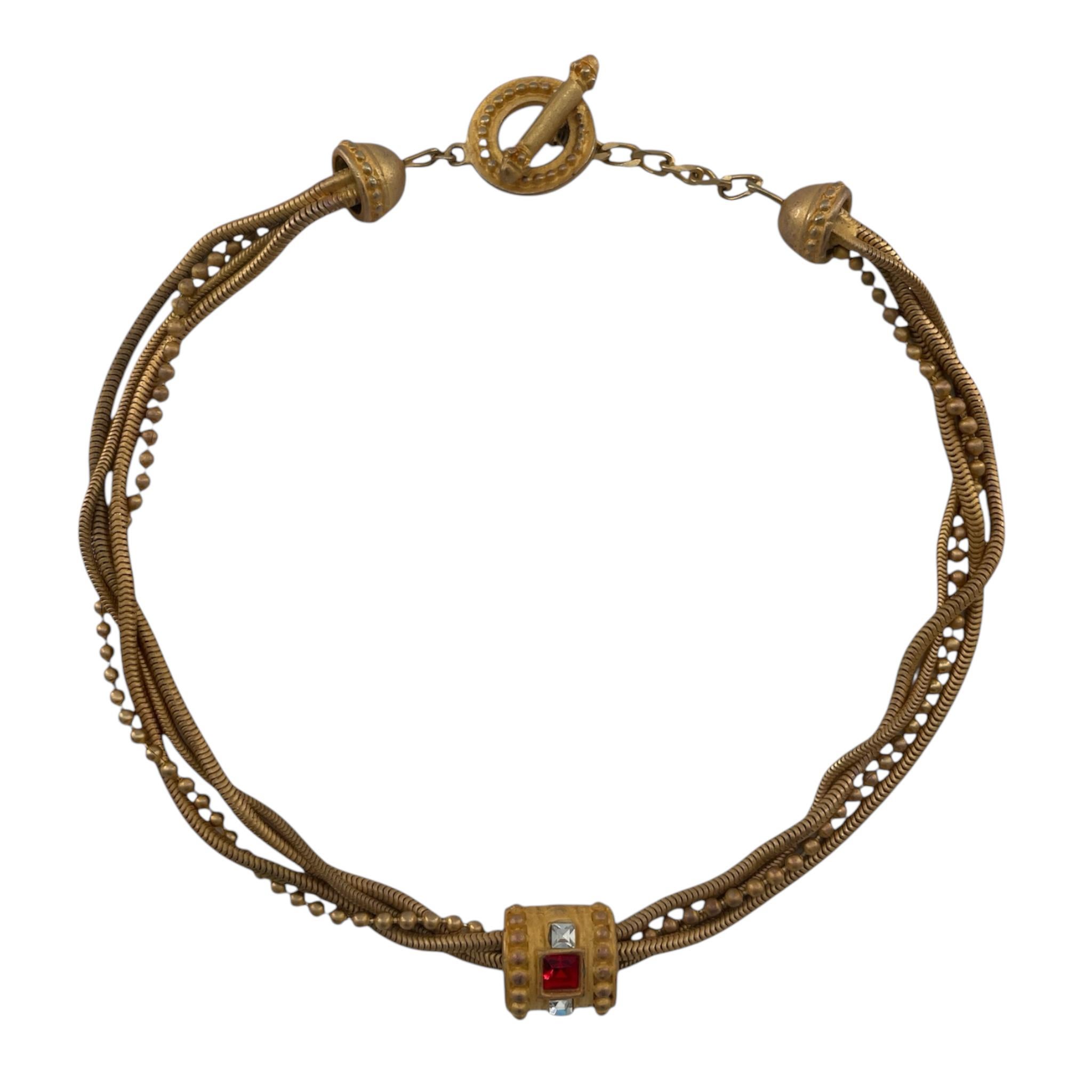 Collier à quatre brins en or mat Givenchy, années 1990 en vente