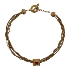 Collier à quatre brins en or mat Givenchy, années 1990