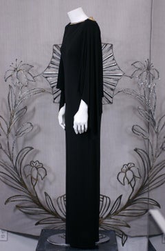 Givenchy Matte Jersey Gold Soutache Gown