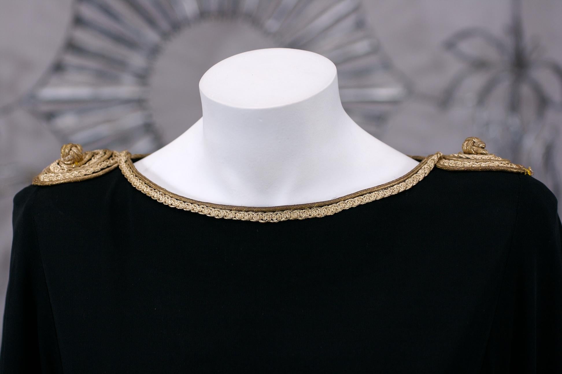 Givenchy - Robe en jersey mat et soutache dorée Bon état - En vente à New York, NY