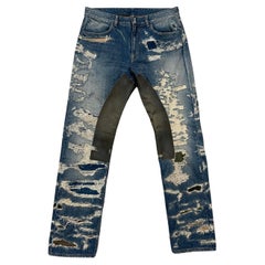 Givenchy Matthew Williams Jeans In Destroyed Denim Moleskin size 34