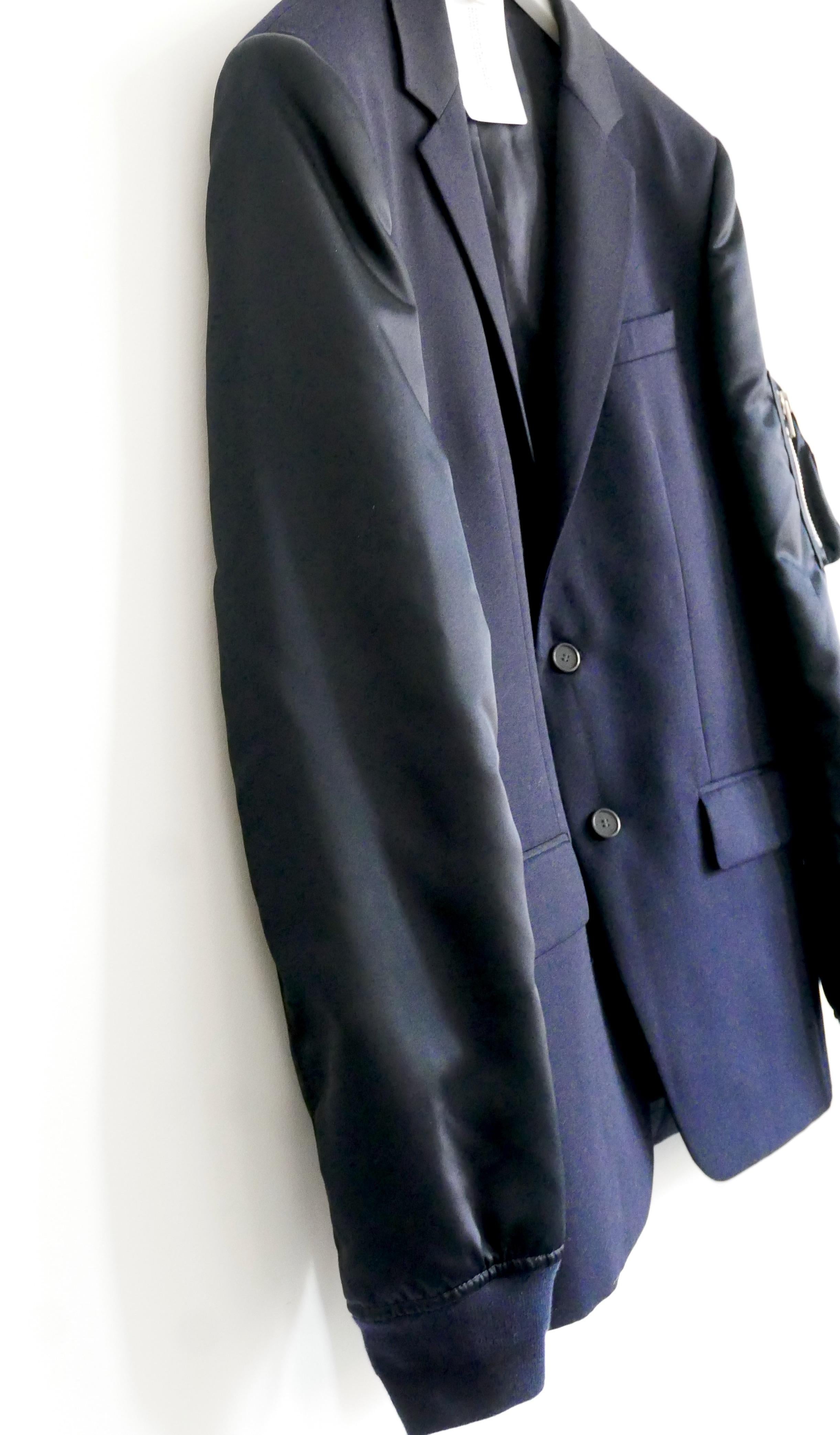 Black Givenchy Men Hybrid Bomber Blazer Jacket For Sale