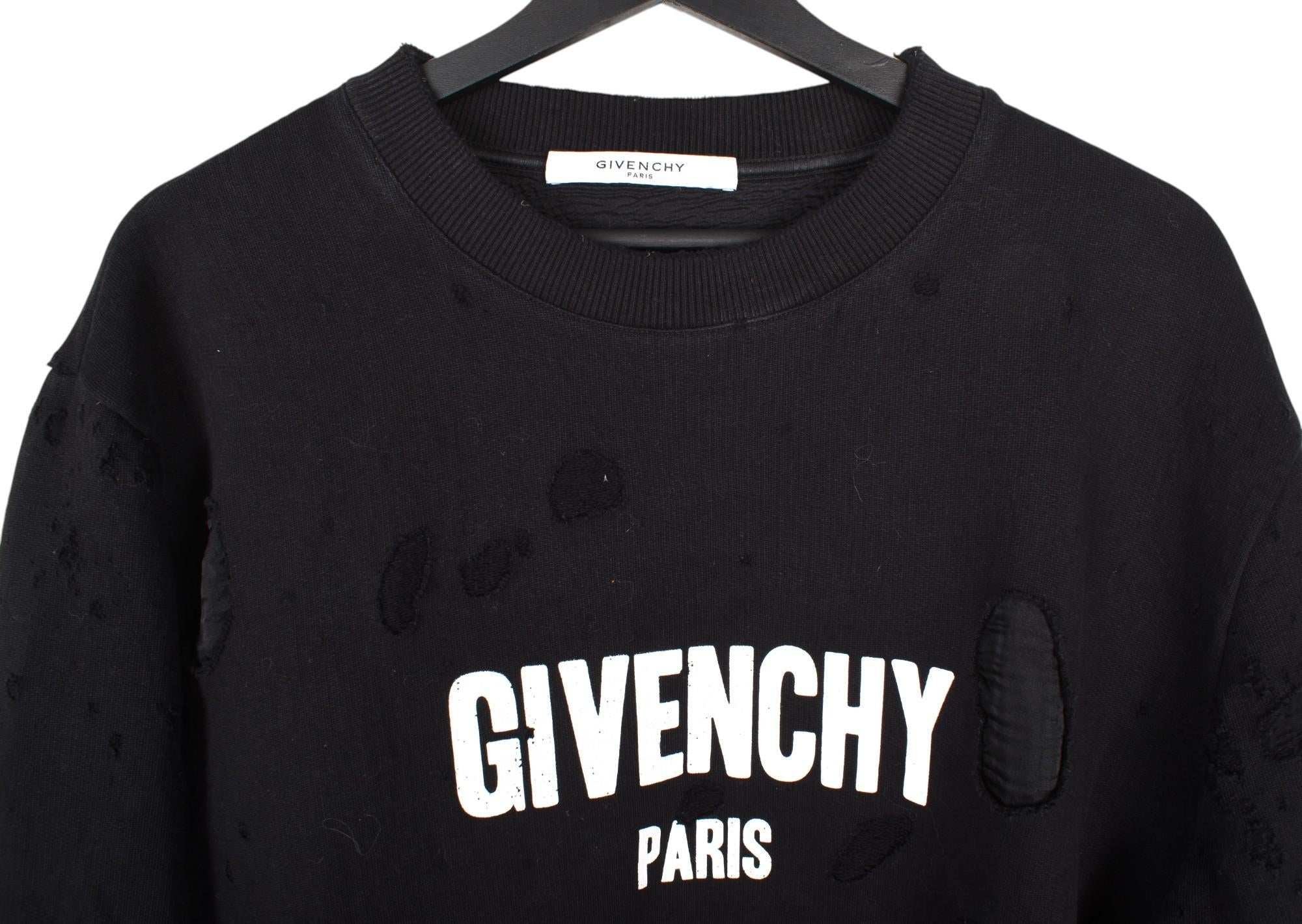 Men's Givenchy Men Jumper Distressed Heavy Sweatshirt Size XL, S1457 For Sale