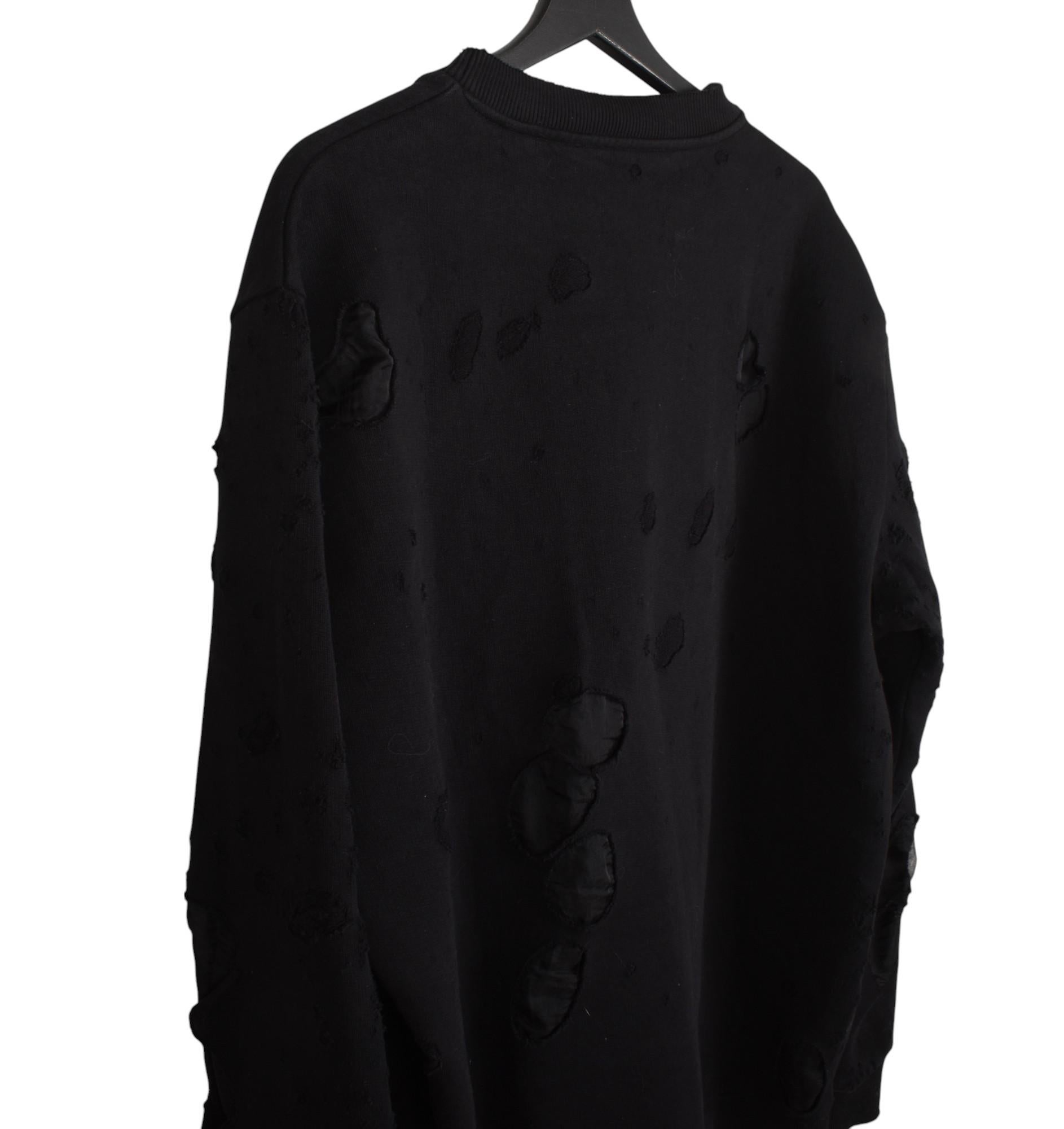 Givenchy Men Jumper Distressed Heavy Sweatshirt Size XL, S1457 For Sale 2