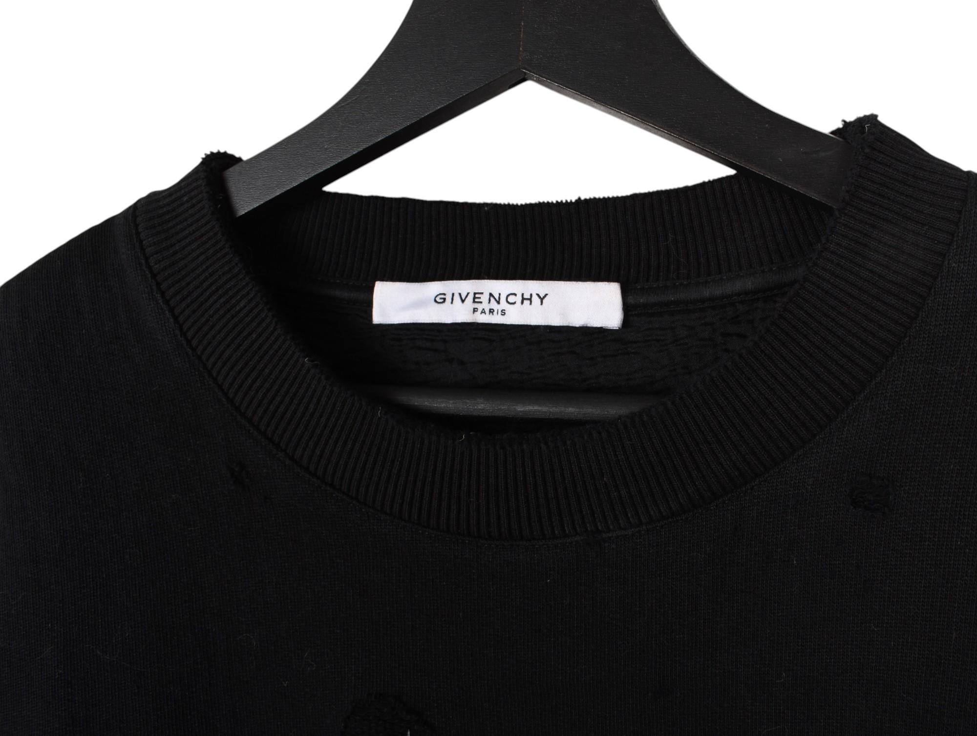 Givenchy Men Jumper Distressed Heavy Sweatshirt Size XL, S1457 For Sale 3