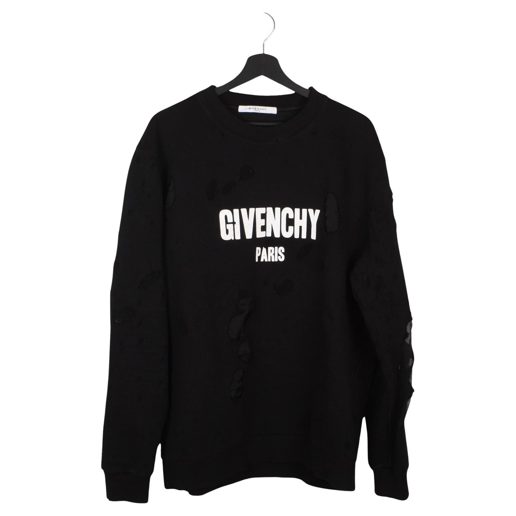 Givenchy Men Jumper Distressed Heavy Sweatshirt Size XL, S1457 For Sale