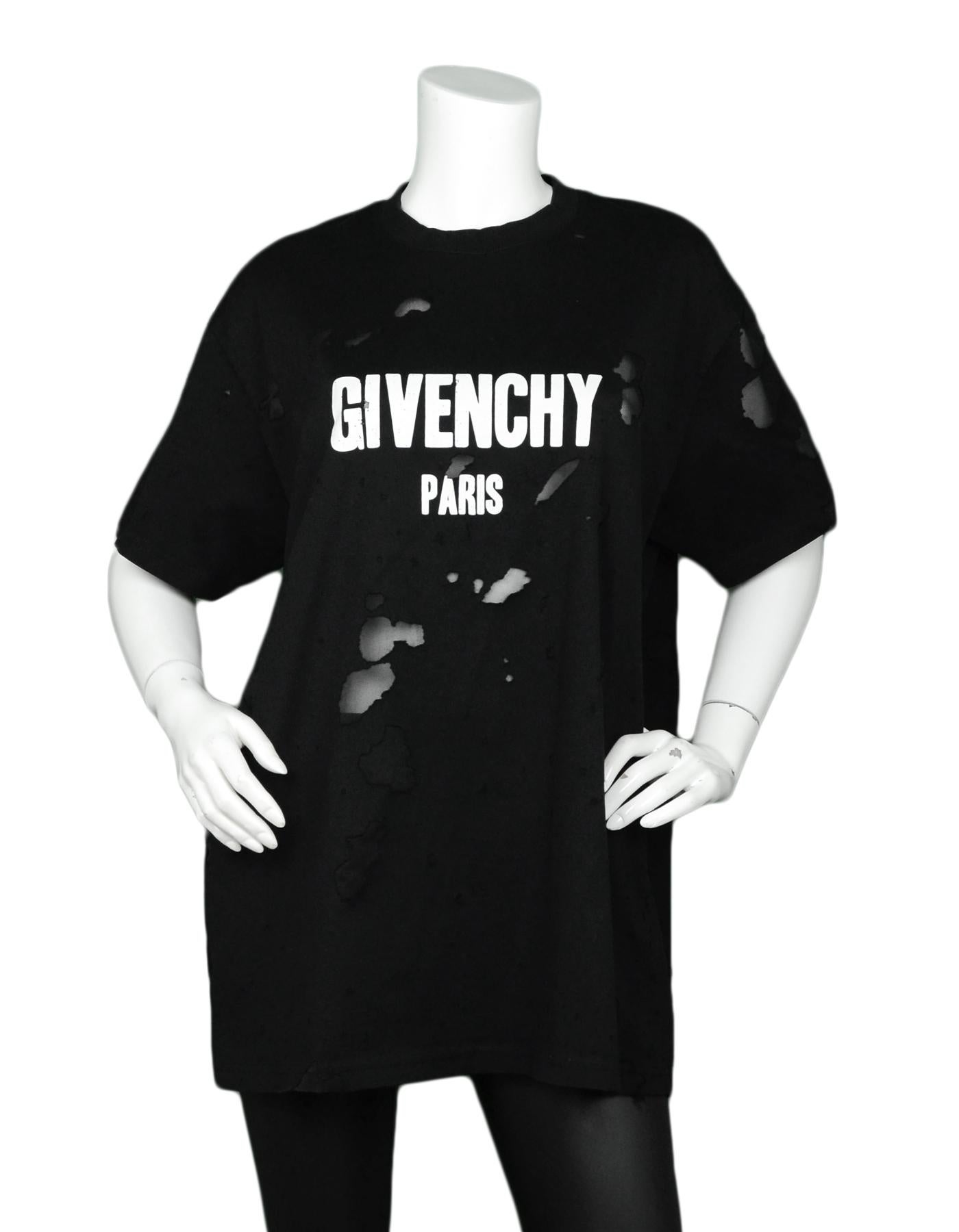 Givenchy Men S 2017 Black White Unisex Distressed T Shirt Sz S For Sale At 1stdibs Givenchy Distressed T Shirt White Black Givenchy Shirt Givenchy Mens Shirt