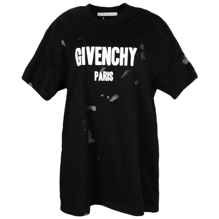 Givenchy Men's 2017 Black/White Unisex Distressed T-Shirt sz S For Sale at  1stDibs | givenchy distressed t shirt white, givenchy white t shirt mens,  black givenchy shirt