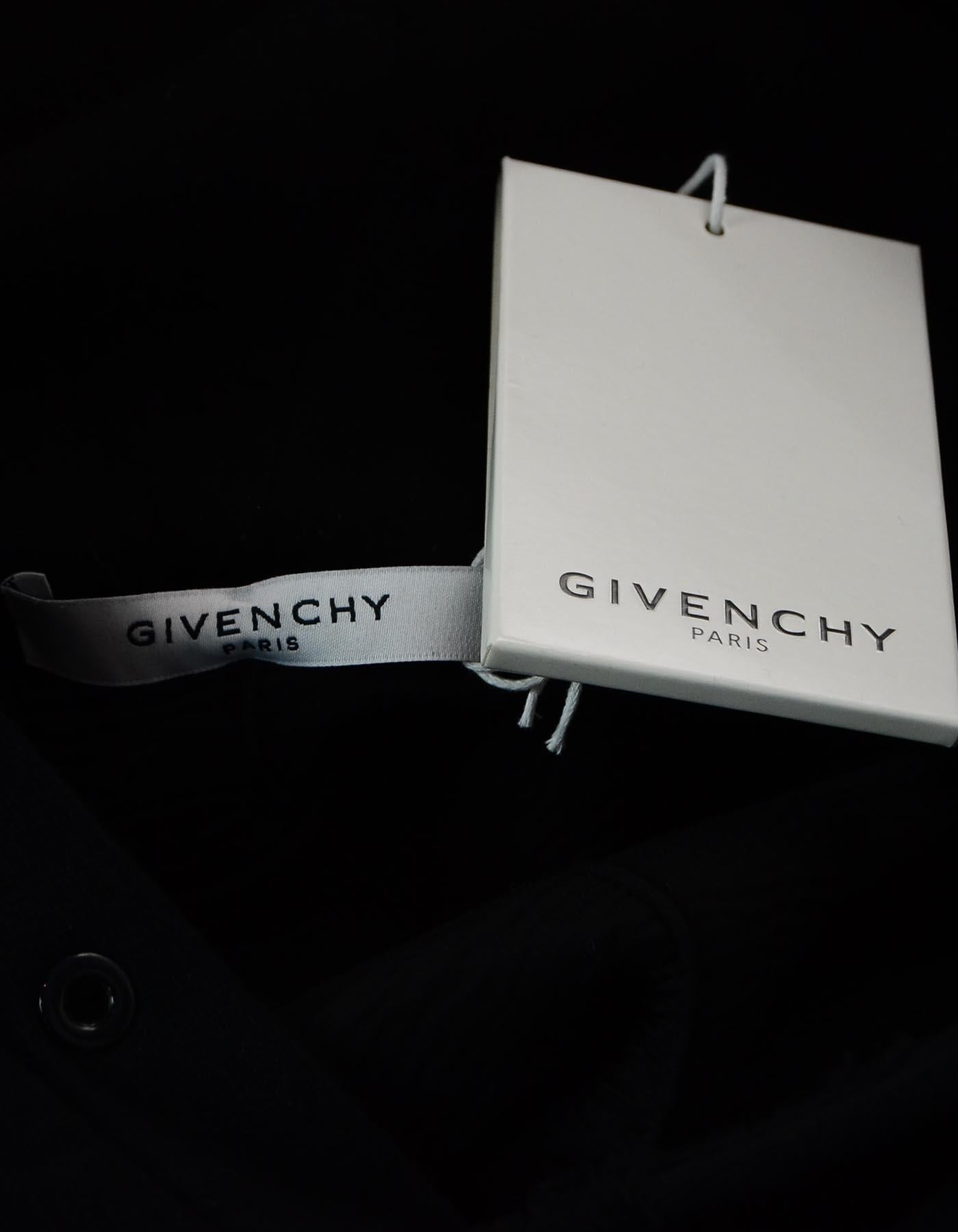 Givenchy Men's Black Distressed Logo-Print Cotton Hoodie Sz M 1