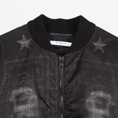 Givenchy Men's Black Nylon Jesus Bomber Jacket IT50, Circa 2016