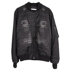 Givenchy Men's Black Nylon Jesus Bomber Jacket IT50, Circa 2016