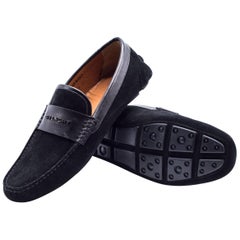 Givenchy Mens Black Suede Penny Loafers