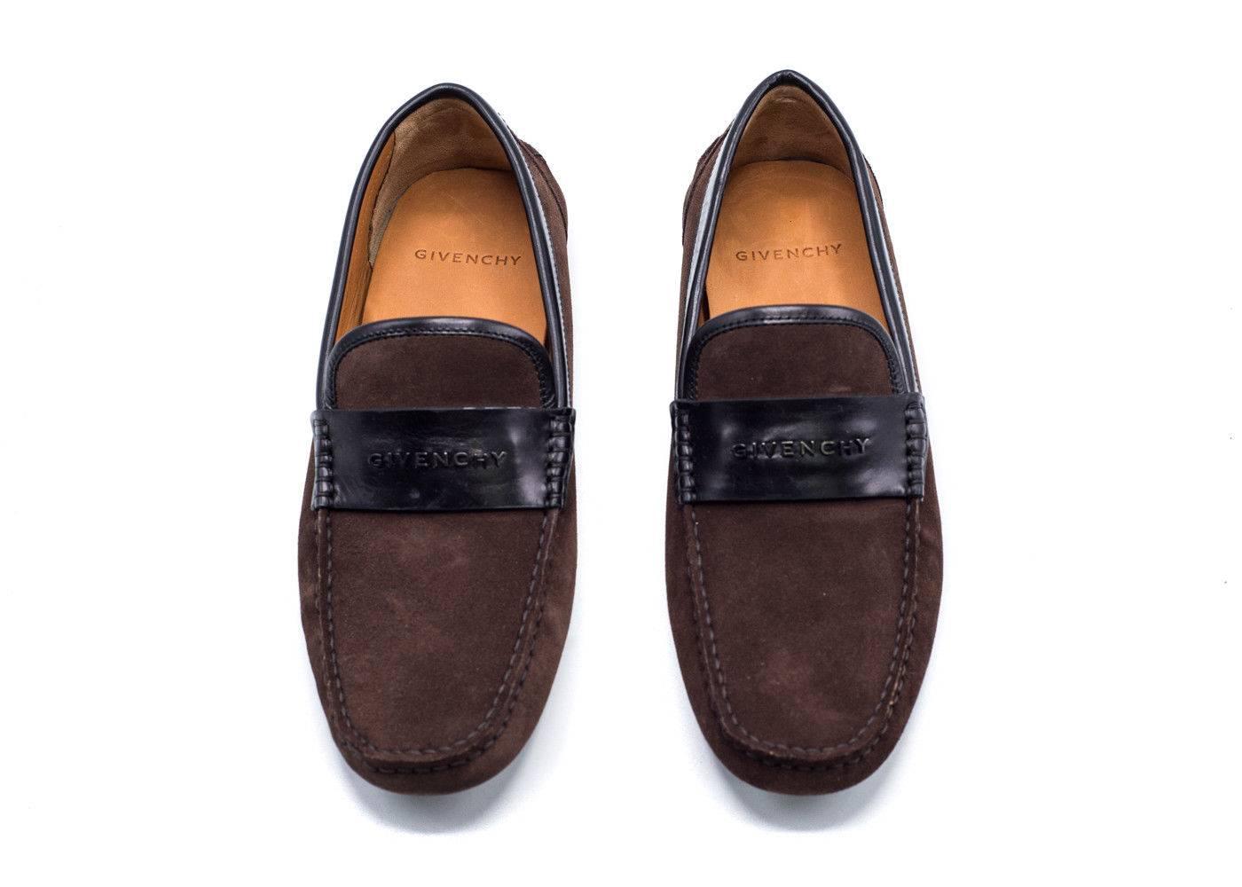 Black Givenchy Men's Brown Suede Penny Loafers For Sale