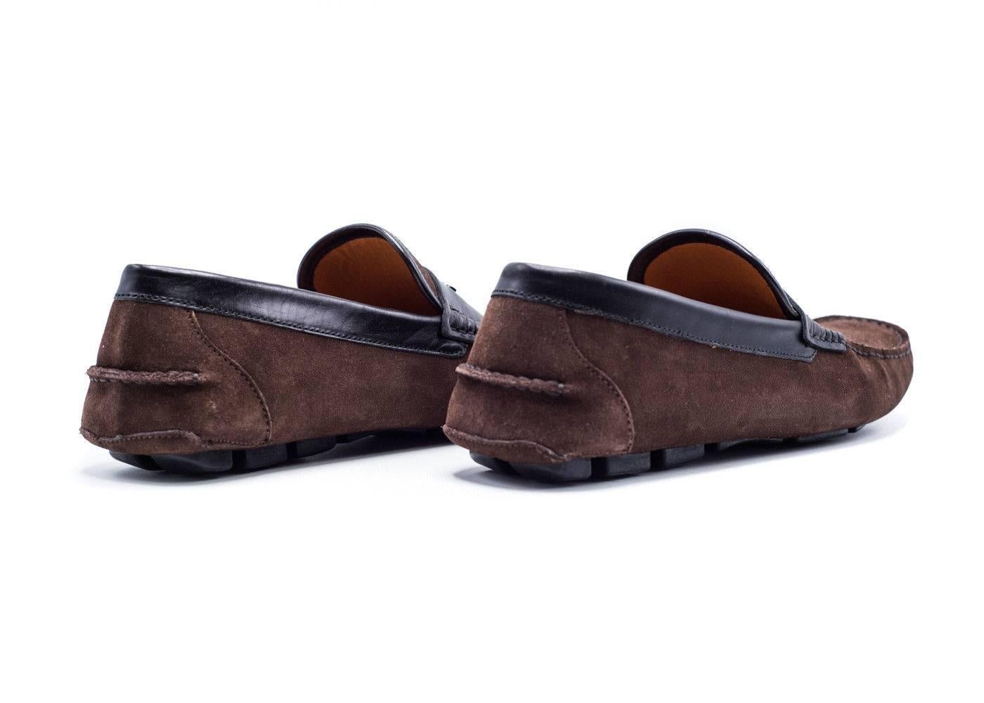 Givenchy Men's Brown Suede Penny Loafers In New Condition For Sale In Brooklyn, NY