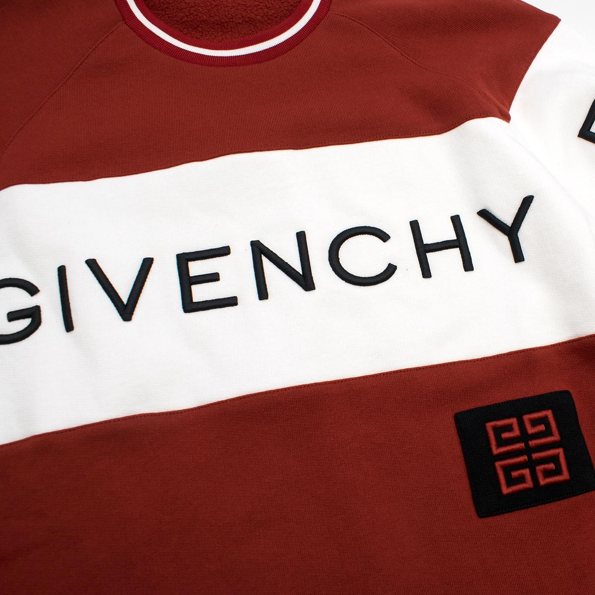 Givenchy Men's Red Intarsia Logo Sweater - New Season	Size S In Excellent Condition In London, GB