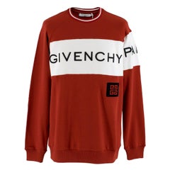 Givenchy Men's Red Intarsia Logo Sweater - New Season	Size S