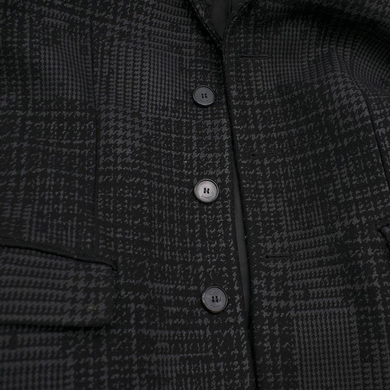 Givenchy Men's Tweed Print Single Breasted Wool Coat IT 48 at 1stDibs