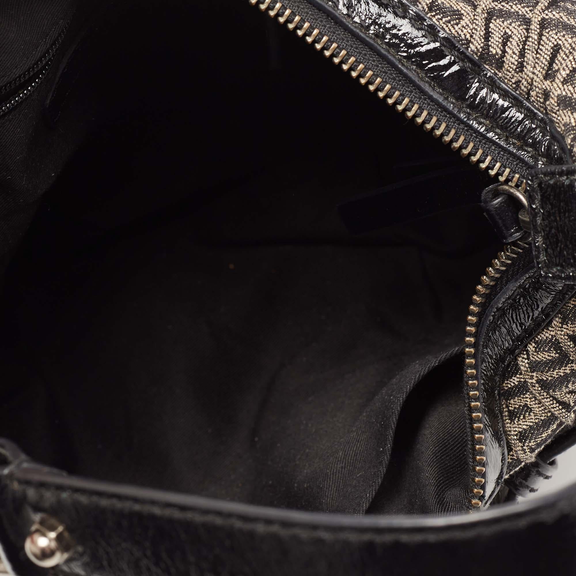 Givenchy Metallic/Black Monogram Canvas And Patent Leather Hobo 2